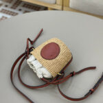 Chloe Small Horse Medal Basket In Natural Fibers